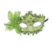 Support unique pour femme Maquillage Danse Protection du visage peinte avec de la poudre d'or Cornered Demi-visage Carnaval Fête Protection du visage qui convient ensemble, vert, taille unique