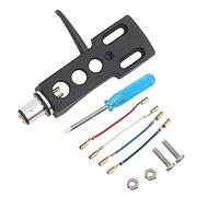 Support Universel de Coque de Platine Phono pour Platine Vinyle LP, Remplacement de la Base du boîtier de la tête de Tourne-Disque avec 4 Fils, 1 Tournevis, 2 vis, 2 écrous
