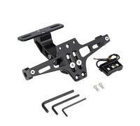 Support Universel Plaque D'immatriculation Moto Éliminateur Garde-Boue Queue Bien Rangée Numéro Moto Support Plaque D'immatriculation Support Plaque(License Black)