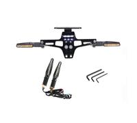 Support Universel Plaque D'immatriculation Moto Éliminateur Garde-Boue Queue Bien Rangée Numéro Moto Support Plaque D'immatriculation Support Plaque(4pcs LED Lights)