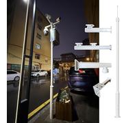 Support Universel pour caméra de sécurité sur Poteau, Support à Quatre Bras résistant aux intempéries, Compatible avec Les caméras de Surveillance, Hauteur réglable : 2,4 m, 3 m, 6 m (ou 3 m