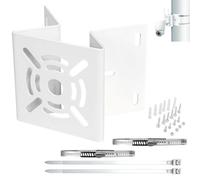 Support universel pour caméra de vidéosurveillance à angle droit, montage d'angle et colonne avec surface de montage stable élargie, fermoirs créoles réglables, support rotatif à angle complet pour