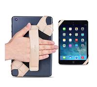 Support Universel pour Tablette, Joylink 360 degrés pivotant Cuir Poignée Grip avec Ceinture élastique, sécurisé et Portable pour Toutes Les tablettes de 20,1cm (Samsung ASUS iPad Mini),doré