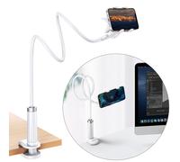 Support universel pour téléphone, tablette, trépied avec bras flexible, blanc
