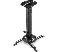 Support Universel pour Vidéoprojecteur Support Plafond Inclinable de +-15° - Pivotant de 360° - Jusqu'à 13,5 Kg - Réglable en Hauteur 380 mm - 580 mm - Passage de Câble - Noir