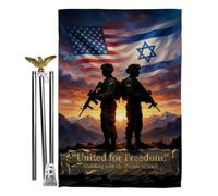Support USA Israël avec Drapeau iranien Aigle kit de matériel de quincaillerie pour décorations Militaires, Cadeau vétéran, Forces armées, Panneau de Cour Patriotique israélien américain, Ruban Jaune