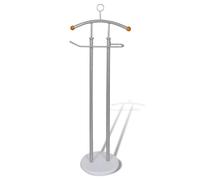 Support valet - vidaXL - Métal - Argent - Base MDF - 43x28x113 cm