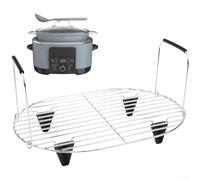 Support vapeur pour cuisinière Pro 8,5 litres - Panier vapeur poli empêche les rayures - Idéal pour les œufs de crabes Tamales - Grille en acier inoxydable de 22 cm