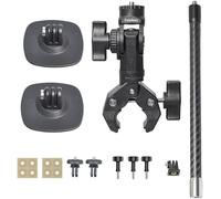Support vélo 360° ¿ Support pour appareil photo, casque adhésif et tige d'extension ¿ pour Insta360 X4 X3 X2 Ace Pro, Go Pro Hero 13, Hero 12, Hero 11