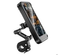 Support Vélo / Moto Téléphone avec Coque Intégrale Étanche et Tactile Noir