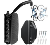 Support Vélo Mural Pivotant, Porte Vélo Mural pour Garage, Crochet Accroche Vélo Mural Robuste 30kg, Gain de Place, Facile à Installer - VTT, Vélo de Route et Ville