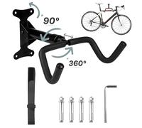 Support Vélo Mural - Porte Vélo Mural, Capacité de Charge de 30 kg, 360° Rotatif et Extensible, Pliable à 90°, Protection en Mousse EVA Épaisse de 8 mm, Adapté pour Vélos de Course, VTT