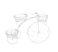 Support Vélo Porte-Plantes Métal Panier Vélo Décoratif Bibliothèque Créative Porte-Fleurs pour Terrasse Jardin Balcon Salon Adapté à La Décoration D'I, Blanche