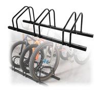 Support Velo Porte-vélos vertical autoportant, support de rangement en acier d'une capacité de 2 à 6, adapté au stationnement sur campus et communautaire(Black 3 racks)