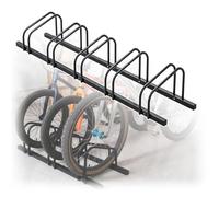 Support Velo Porte-vélos vertical autoportant, support de rangement en acier d'une capacité de 2 à 6, adapté au stationnement sur campus et communautaire(Black 5 racks)