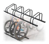 Support Velo Porte-vélos vertical autoportant, support de rangement en acier d'une capacité de 2 à 6, adapté au stationnement sur campus et communautaire(Black 4 racks)