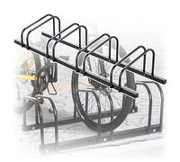 Support Velo Porte-vélos vertical autoportant, support de rangement en acier d'une capacité de 2 à 6, idéal pour les parcs urbains et les zones communautaires(Black 4 racks)