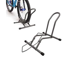 Support vélo Relaxdays, 16-29 Pouces, Largeur Pneu Max. 10,5 cm, pour Roue Avant ou arrière, au Sol, 1 vélo, Anthracite