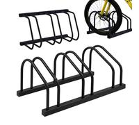 Support vélo Relaxdays, Montage Sol et Mur, 3 vélos, pneus jusqu'à 65 mm, Garage, Cour, Rangement en Ligne, Acier, Noir