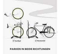 Support vélo SPORTNOW en métal stabilisateur vertical/horizontal robuste et résistant aux intempéries 45x44x118 cm