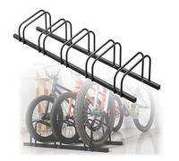 Support Velo Support à vélos vertical sur pied, support de stationnement en acier de 2 à 6 capacités, adapté aux parcs urbains et aux campus(Black 5 racks)