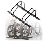 Support Velo Support à vélos vertical sur pied, support de stationnement en acier de 2 à 6 capacités, adapté aux parcs urbains et aux campus(Black 2 racks)