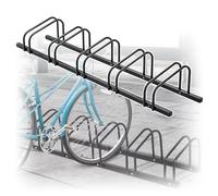 Support Velo Support de rangement Vertical pour vélos, support de stationnement en acier de capacité 2 à 6, Compatible avec les vélos de route et les vélos de montagne(Black 5 racks)