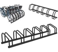 Support vélo XMTECH pour 6 vélos, largeur de pneu 30-65mm acier inoxydable vis autobloquantes montage au sol ou mural support multiple vélo, noir