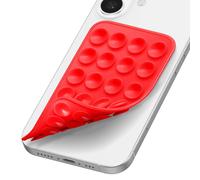 Support Ventouse pour Smartphone Double Face Fixation Puissant sans Perçage Rouge
