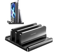 Support Vertical 4 en 1 pour Ordinateur Portable, 2 emplacements Compatible avec MacBook/iPad/PC jusqu'à 17,3 Pouces - Noir