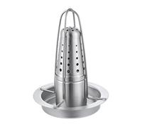 Support vertical en acier inoxydable pour rôtissoire à poulet avec poêle d'égouttement pour barbecue, camping, maison, cuisine 18 x 18 x 23 cm