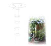 Support vertical en treillis noir antirouille pour parasol - Support de fleurs d'extérieur pour plantes grimpantes, vignes, roses et glycines