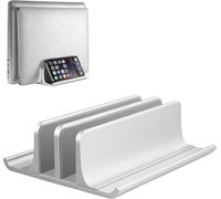Support Vertical Ordinateur Portable,Support PC Portable,Conception Incurvée aux Deux Extrémités,Peut Placer des Laptop et Phone en Même Temps,Compatible avec Macbook Pro,iPad-Argent