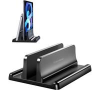 Support Vertical Ordinateur Portable,Support PC Portable réglable 3 en 1 en Plastique,Support Laptop Stand Compatible avec Macbook/Pro,Mac,iPad,Ordinateurs Portables jusqu'à 17""-Noir