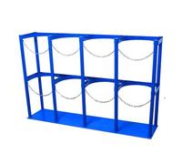 Support vertical pour bouteille de gaz, support de réservoir d'oxygène en acier robuste pour un rangement et un transport sécurisés