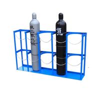 Support vertical pour bouteille de gaz, support de réservoir d'oxygène en acier robuste pour un rangement et un transport sécurisés