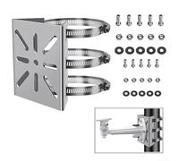 Support vertical pour caméra extérieure avec 3 anneaux réglables, support de caméra de sécurité en acier inoxydable pour poteau, tuyau, installation murale