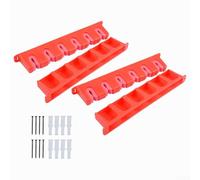 Support vertical pour canne à pêche, support mural pour 6 cannes, design compact et peu encombrant avec cadre en ABS et rembourrage en EVA, rangement de garage ou abri de jardin (rouge)