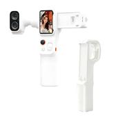 Support vertical pour Insta360 Luna Ultra/Pro, poignée ergonomique confortable, trou fileté intégré de 0,6 cm, poignée stabilisatrice anti-secousses rotative à 360° pour vlogging et selfies, blanc