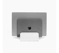 Support Vertical Pour Ordinateur Portable En Bois De Noyer De Qualité Supérieure Pour Macbook(Blanc,Double Fente Réglable)