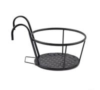 Support vertical pour pots de fleurs de balcon avec cadre en métal, offrant une solution sûre et peu encombrante pour accrocher plusieurs pots de fleurs (noir)