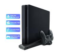 Support Vertical Slim Pour Ps4/Ps4, Avec Ventilateur De Refroidissement, Double Contrôleur, Station De Charge Pour Sony Playstation