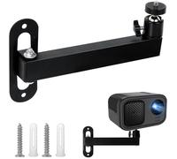 Support Videoprojecteur Mural Réglable À Rotation 360°, Fixation En Métal Avec Adaptateur 1/4"" Pour Home Cinéma, Bureau, Salle De