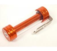 Support Vignette Carte Verte Assurance Cylindrique Rond Anodisé Orange Moto