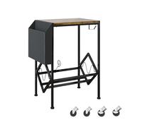 Support vintage pour tourne-disque, table d'appoint, étagère avec roulettes en forme de V, rangement en bois pour 150 albums, noir