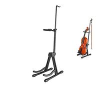 support violon avec support pour arceau, support en métal réglable pour trépied pliant et portable, support d'arc archets et crochet pour archets pour violon / ukulélé / mandoline, facile à assembler et à démonter