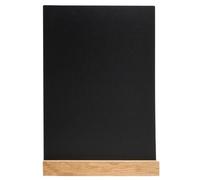 Support visuel vertical ardoise avec socle bois A4 - Noir