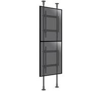 Support sol-plafond portrait pour 2 écrans TV 50'' - 82'' - Hauteur max 300cm