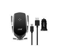 Support Voiture 3 en 1 pour Smartphone Chargeur Induction 15W Chargeur Allume-cigare plus Câble USB-C Rotatif 360° Noir