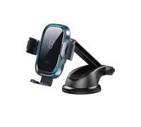 Support Voiture avec Charge sans Fil 15W Bras Ajustable et Solide Noir